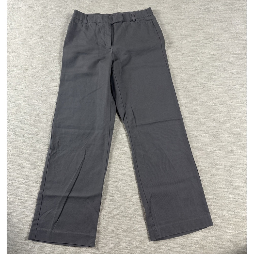 Career Office Wide Leg Dress Pants Gray Workwear Capsule Travel Women 6 Casual
